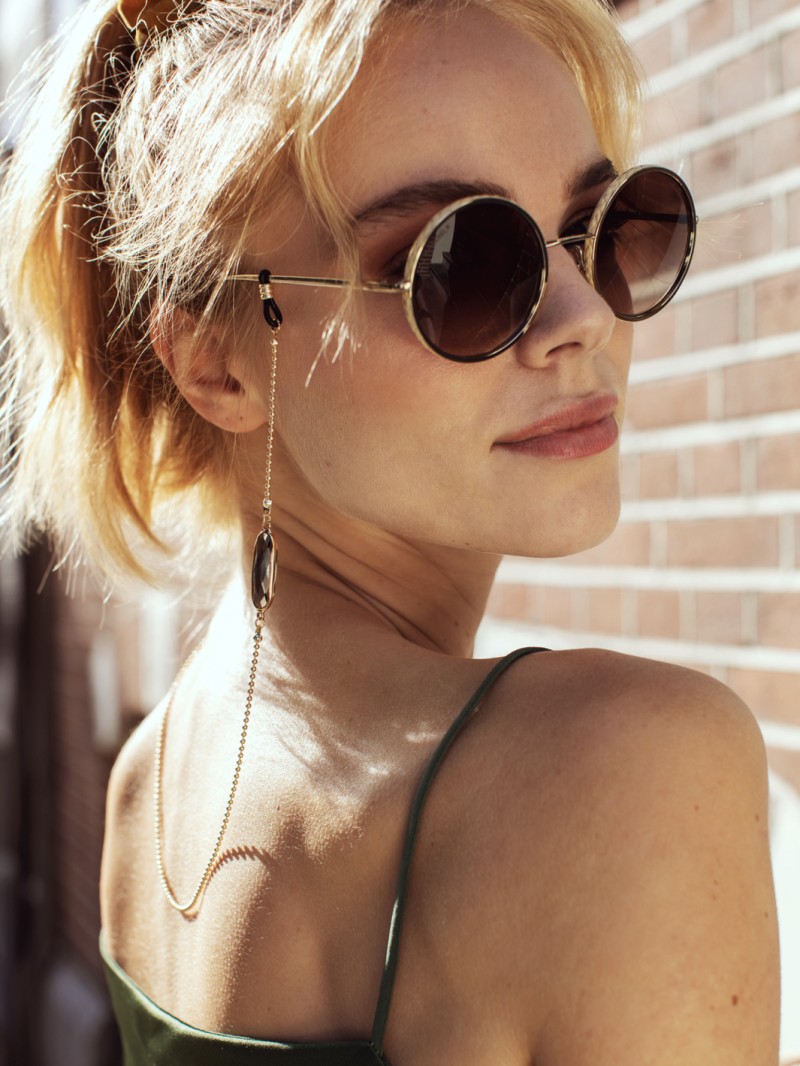 Sunglasses chain Crystal C (gold) - Black